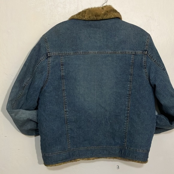 1990’s t denim trucker coat Faux fur insulated  Marvin Richard’s M - Picture 6 of 9